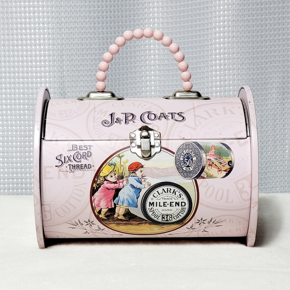 J&P Coats Vintage Inspired Spool of Thread Tin Purse